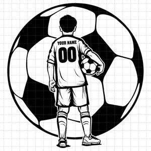 Personalized Name SVG PNG, Soccer Boy Player Svg, Soccer Player Svg, Soccer Svg, Soccer Sublimation, Soccer Cutfile Silhouette Png Dxf