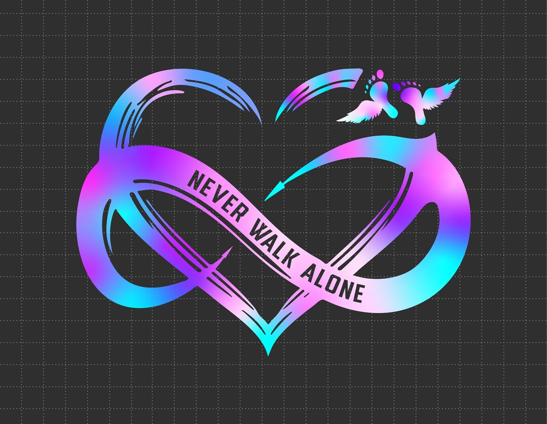 lllᐅ Never Walk Alone Heart SVG - clipart Cricut silhouette file download