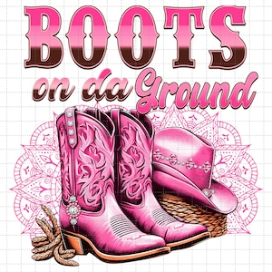 Stivali a terra PNG, design Western Cowgirl per maglietta, Cowgirl Linedance PNG, stivali rosa da cowgirl PNG, moda da rodeo, Western Cowgirl PNG