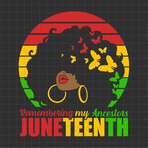 Juneteenth SVG, Ricordando i miei antenati Juneteenth SVG, Afroamericani SVG, Donne nere SVG, Juneteenth La vera indipendenza SVG