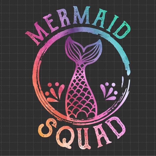 Mermaid Squad PNG, Mermaid Girl PNG, Mermaid Party PNG, Happy Birthday Png, Birthday Girl Png, Only Png