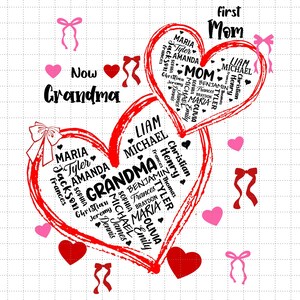 Vintage eerste moeder nu oma nu png, retro oma in hart png, Moederdagcadeaus voor overgrootmoeder, omacadeaus, NaNa cadeau-ideeën