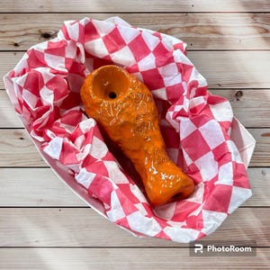 The ORIGINAL Classic Chicken Wing Ceramic Pipe: Drum Style! Handmade in Buffalo from solid terracotta, artfully hand glazed, best seller!