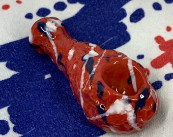 Valentines special RED BuffaLOVE edition of Our ORIGINAL Chicken Wing Pipe Drum Style! Gorgeous red glazed with white & blue accents! Love!!