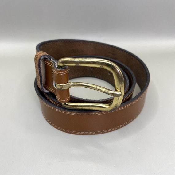 Vintage Bridle Cowhide Brown Leather Belt Size 38/90  display picture 1