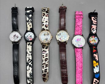 Vintage Disney Watch Lot Mickey Minnie and Friends Time Works Accutime Untested