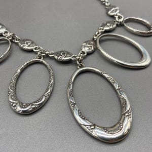Brighton SWINGING SIXTIES Collar Necklace Ovals Silver Plated Retired 16-18 inch image 4