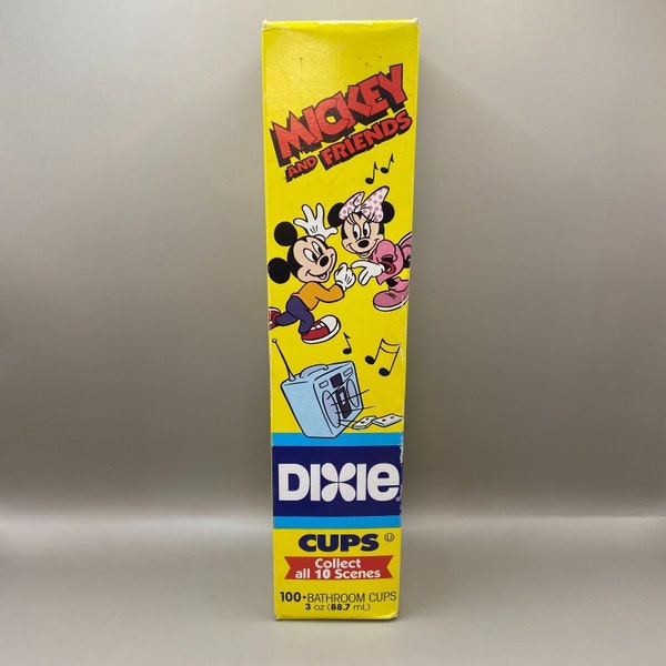 Vintage Mickey & Friends 1993 Dixie Bathroom Cups - Open Box of 96, 3 oz Cups