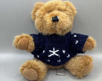 Oso de peluche marrón de HugFun International, suéter navideño, peluche de 15 cm