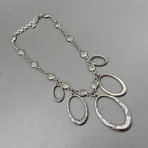 Brighton SWINGING SIXTIES Collar Necklace Ovals Silver Plated Retired 16-18 inch image 1