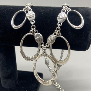 Brighton SWINGING SIXTIES Collar Necklace Ovals Silver Plated Retired 16-18 inch image 3