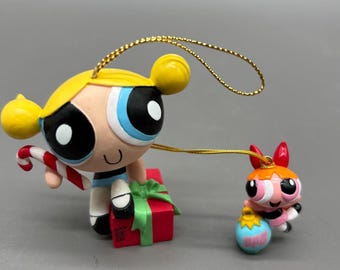 Vintage Powerpuff Girls Christmas Ornaments Bubbles Blossom '00s Cartoon Network
