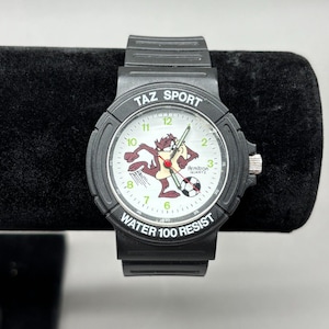 Reloj de cuarzo Taz Sport Armitron Looney Tunes 1993 Warner Bros Soccer Boxed Works