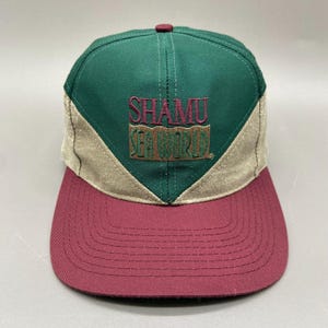 Vintage 90s SeaWorld Shamu Orca Snapback Hat Green Tan Burgundy Embroidered Logo