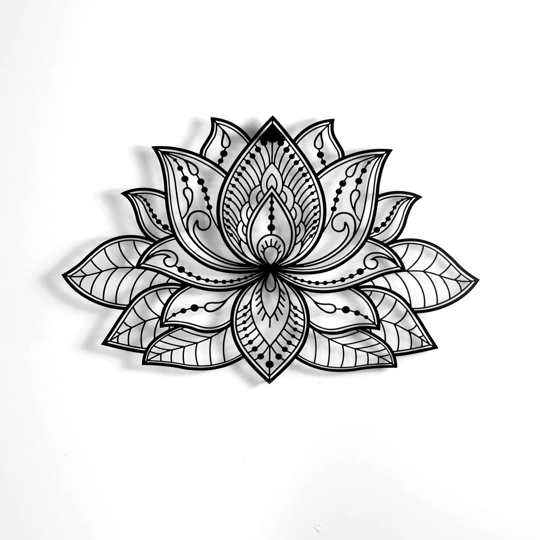 Mandala Lotus Metal Wall Art, Gold Lotus Wall Art, Mandala Wall Art