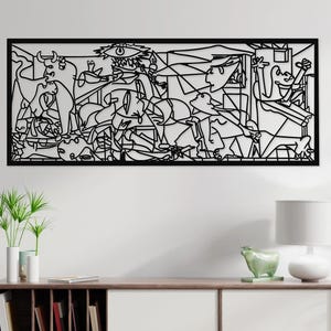 Guernica Extra Large Metal Wall Art, Guernica Pablo Picasso Metal Wall Art, Picasso Metal Wall Art, Pablo Picasso Guernica Wall Decor