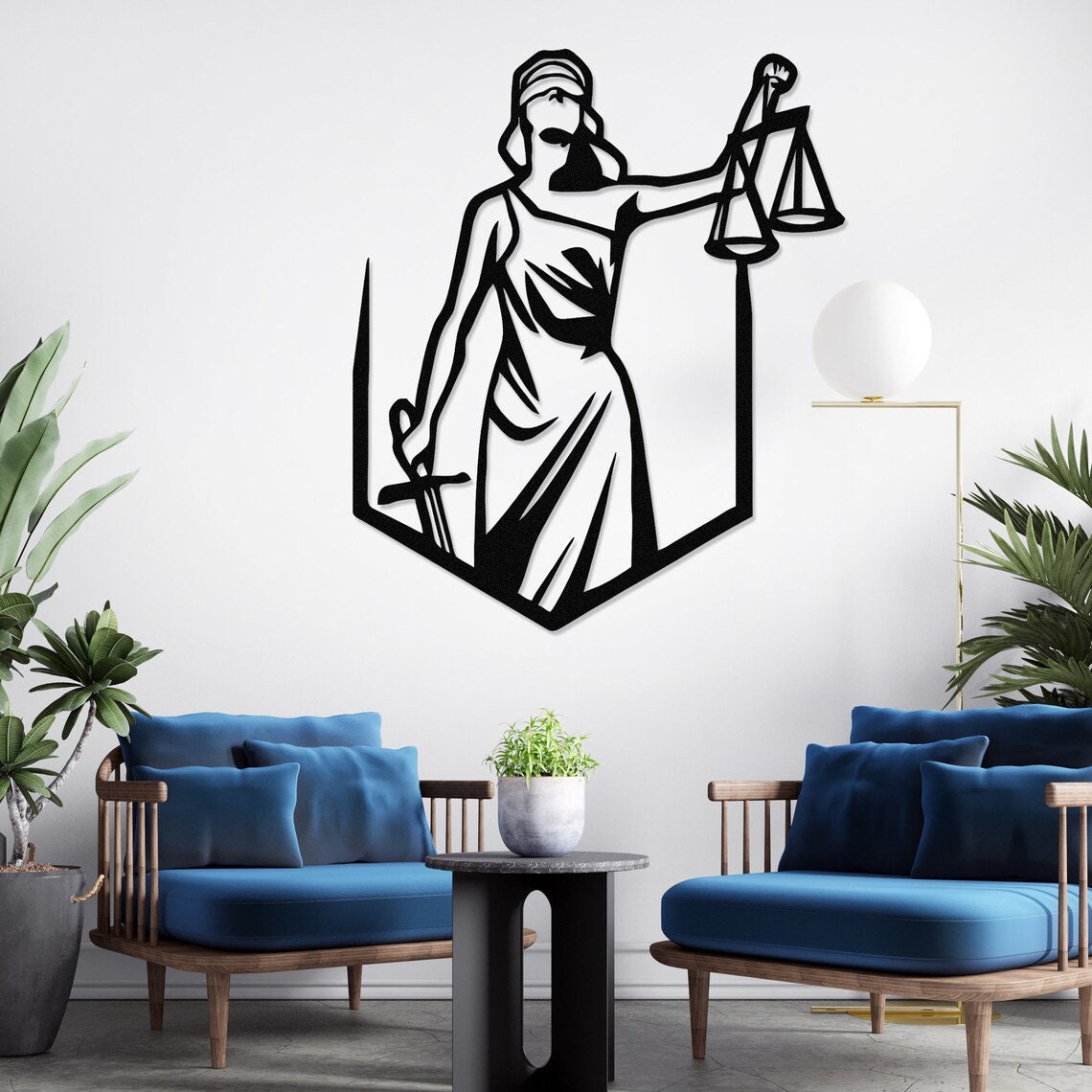 Justice Metal Wall Decor, Law Office Wall Art, Lawyer Gift, Custom Sign