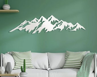 Decoración de montaña, escultura de pared de metal de montaña, decoración de pared rústica, decoración única de pared de montaña natural, regalo para ella, regalo para él