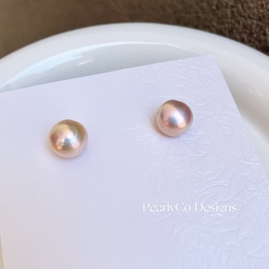 Sterling Silver Natural Freshwater Pearl Earrings Pearl Studs Casual Jewelry Wedding Jewelry