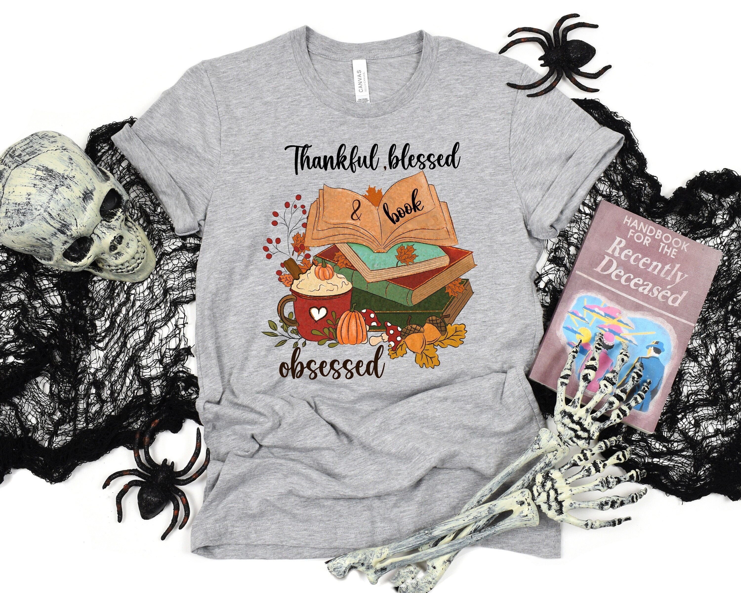  FALL INTO A GOOD BOOK Reader Autumn Reading Books Meme T-Shirt  : Clothing, Shoes & Jewelry