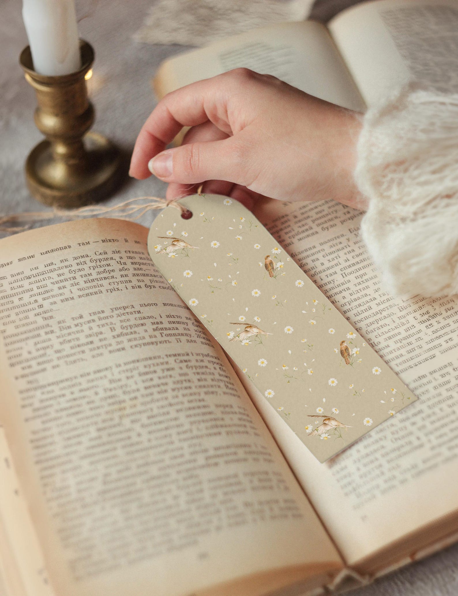 Vintage Bookmark Mockup: PSD Smart Object, Stationery Scene (digital ...