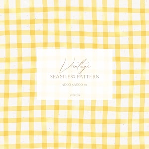 Aquarell Karierte Muster in Vintage Gelb, Butter Gelb Nahtloses Muster Ideal für Textilien, Tapeten, Scrapbooking-Papier PNG