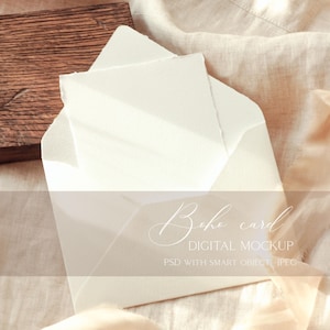 Maqueta de tarjeta de invitación, maqueta de tarjeta de 5x7 (PSD), maqueta de tarjeta de felicitación, maqueta bohemia, plantilla PSD de objeto inteligente, producto digital