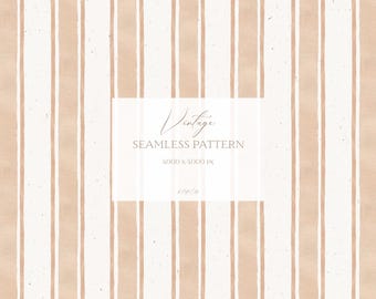 Vintage Watercolor Seamless Pattern with Brown Stripes for Textiles, Scrapbooking, Perfect for Digital Crafting, Striped Digital Paper PNG