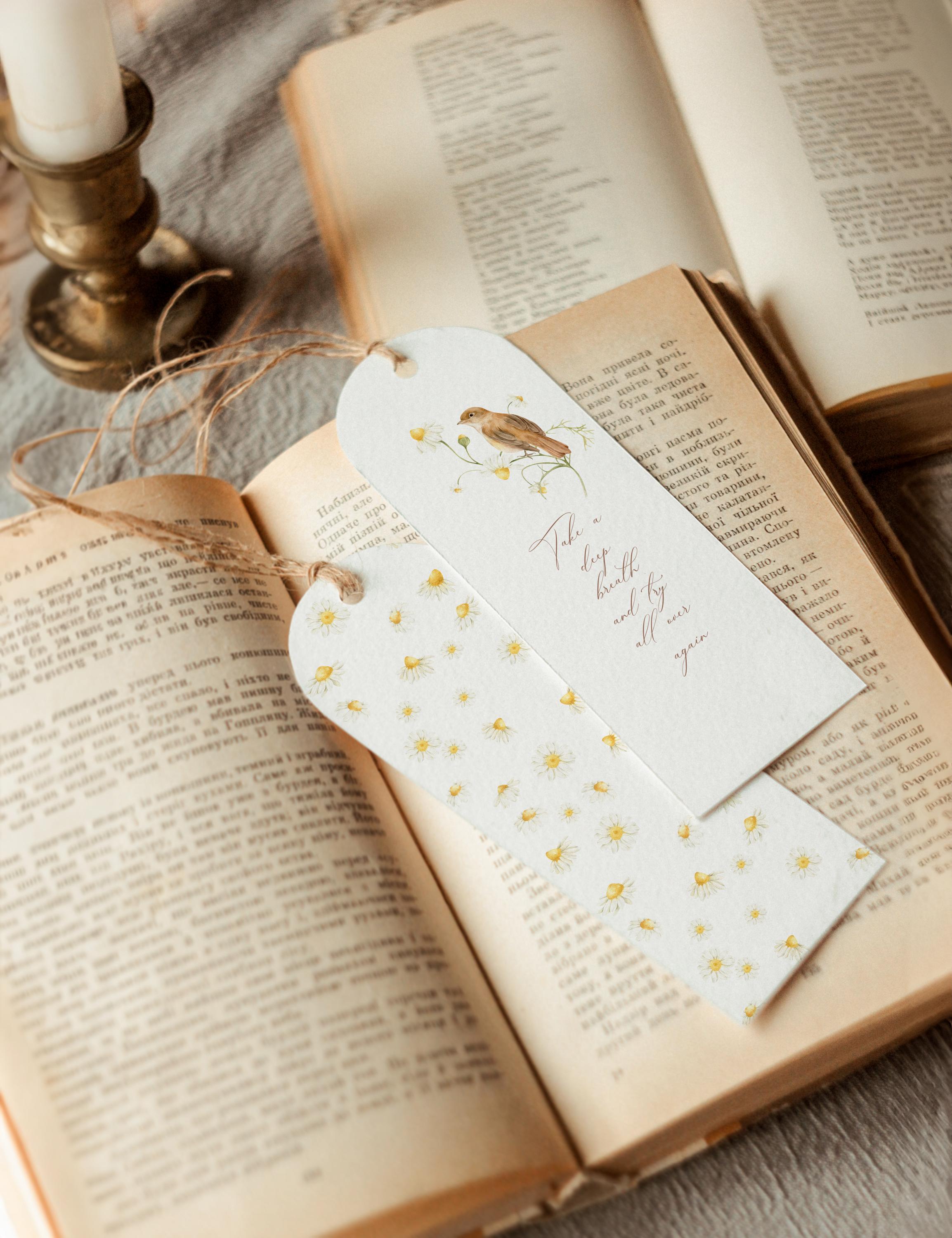 Vintage Bookmark Mockup: PSD Smart Object, Stationery Scene (digital ...