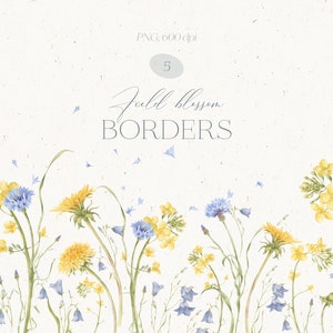Aquarel wilde bloemen bloemen clipart, naadloze rand, frame met wilde bloemen, zomer bloemen randen, bruiloft bloemen nodigt uit, png, weide clipart
