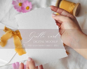 Boho Invitation Mockup Set: PSD Template (Digital Download)