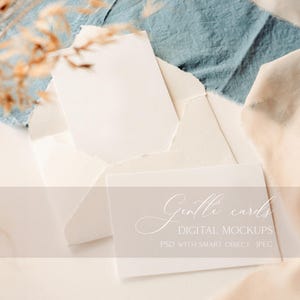 Boho Invite Card MockUp, Realistische Hochzeitseinladung Mockup PSD, 5x7 Karten Mockup, Babyparty Einladungskarte Mockup, Grußkarte Mockup