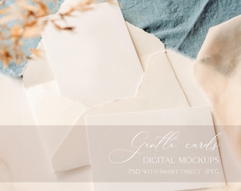 Wedding Invitation Mockup PSD: 5x7 Card, Boho Style (Digital Download)