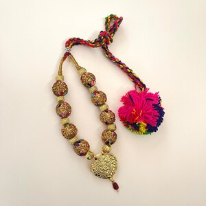 Gold kantha necklace deals