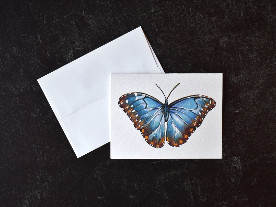 Blue Morpho Butterfly Blank Greeting Cards - Etsy