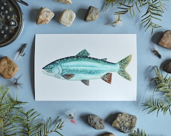 Lake Trout 4x6 Watercolor Print