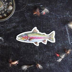 Rainbow Trout Fish Watercolor Vinyl Sticker