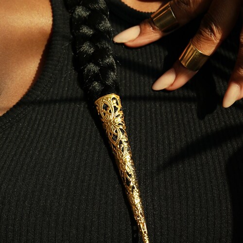 JUMBO Goddess Hair Beads Gold Braid Locs Wicks Hair Jewelry Etsy