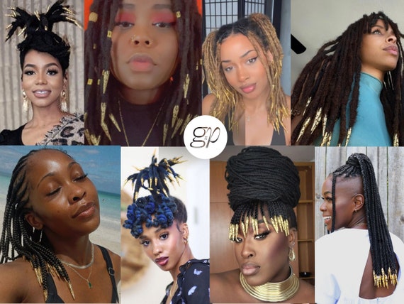 Personalized Hair Jewelry Gold Black Loc Hair Accessories Beaded Locs – The  Blacker The Berry