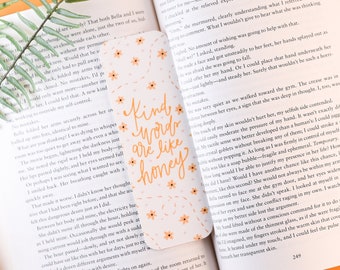 Kind Words are Like Honey Bookmark,Scripture, Bible, Christian, Laminated Bookmark, Art Bookmark