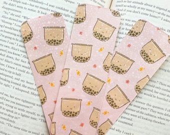 Boba Holographic Bookmark, Laminated Bookmark, Food and Drink Bookmark