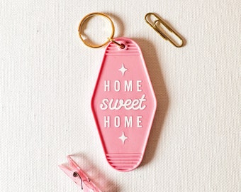 Home Sweet Home Keychain, Vintage Motel Keychain