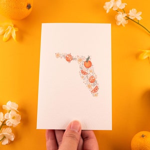 Florida Karte - Orangen & Blumen Design, innen leer