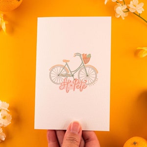 St. Pete Bike 10x18 Grußkarte - Handgemacht, Aquarellpapier