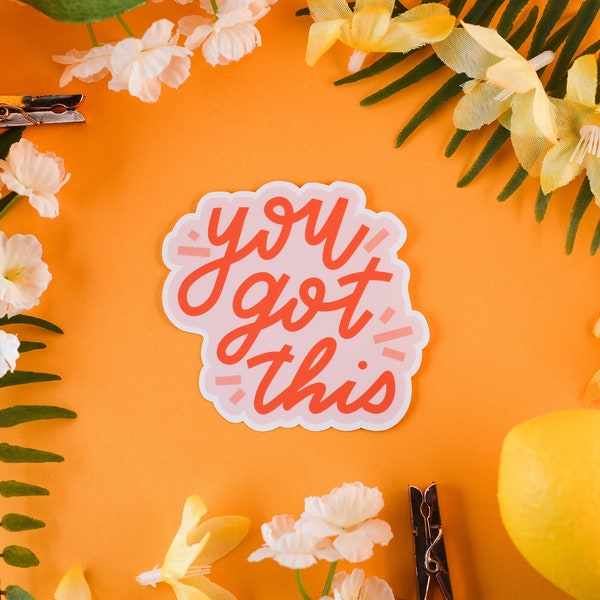 You Got This Sticker, Positivity, Affirmation, Lettering, Script