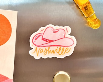 Holographic Nashville, Tennessee Cowboy Hat Fridge Magnet