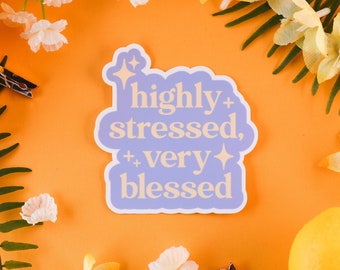 Stressed But Blessed Sticker, Cute Saying Sticker