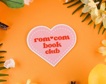 Rom Com Book Club Sticker, Book Sticker, Heart Sticker