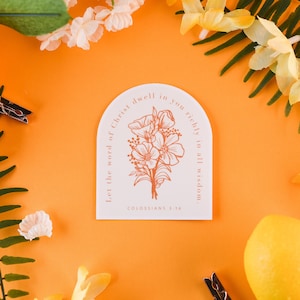 Pegatina de Colosenses, Pegatina de las Escrituras, Pegatina de la Biblia, Pegatina de Jesús