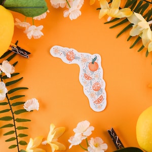 Oranges et fleurs de l'état de Floride Sticker